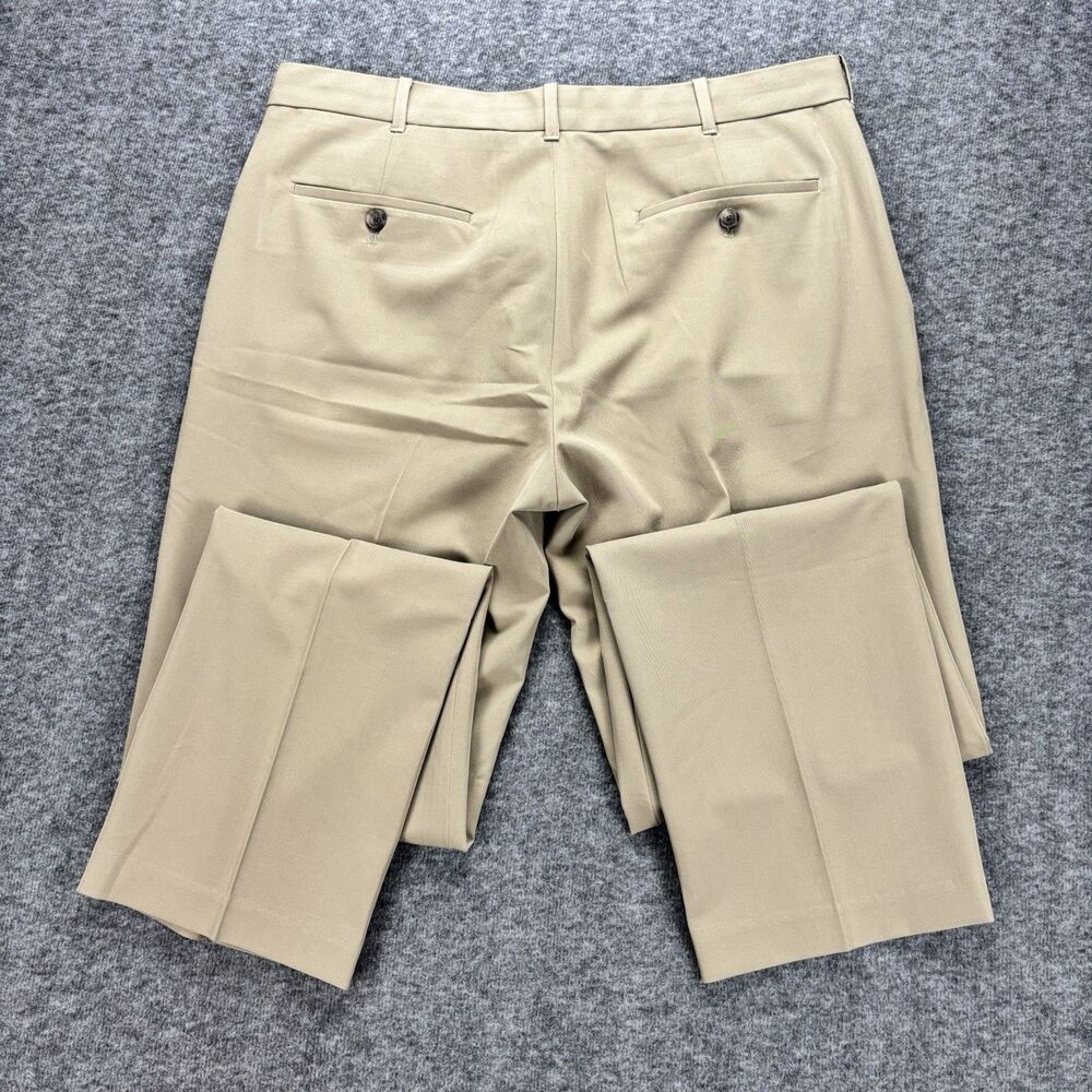 Van Heusen Flex Men’s Dress Pants 34x32 Khaki Tan Straight Fit Stretch